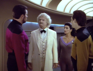 Mark Twain (Jerry Hardin) travels to the future with the crew in “Time’s Arrow.”